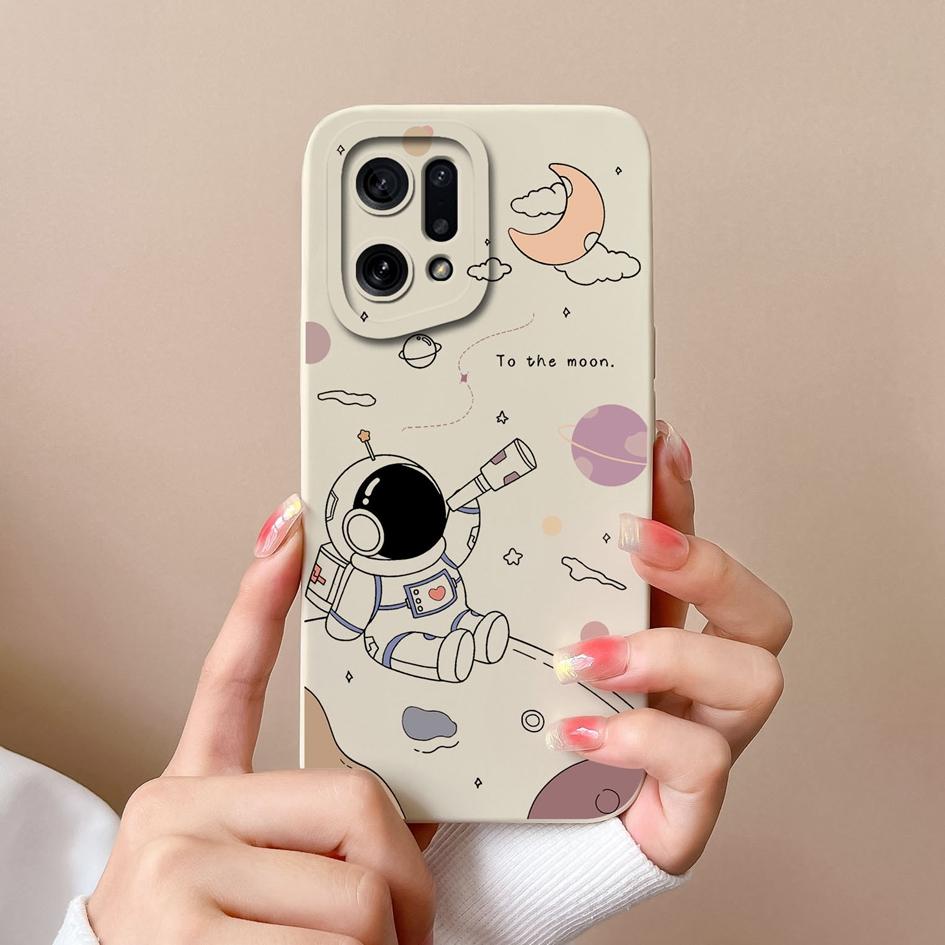 Чехол для телефона для OPPO K10 Pro K3 K5 K7 K9X Narzo 50A Neo 9 Prime, милый модный чехол-космонавт, жидкий матовый противоударный мягкий силикон для бампера OPPO