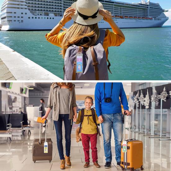 5 шт./компл. держатель багажной бирки со стальным кольцом, прозрачная водонепроницаемая застежка-молния, многоразовая багажная этикетка, рукав, предметы первой необходимости для круиза