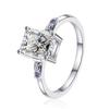 European & American 2 Carat Radiant Cut Moissanite 925 Sterling Silver Women's Ring