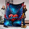 1pc Heart Wings Love Outdoor Blanket - Lightweight Flannel Throw For Travel, Camping, Livingroom, Couch, Chair yy251114236