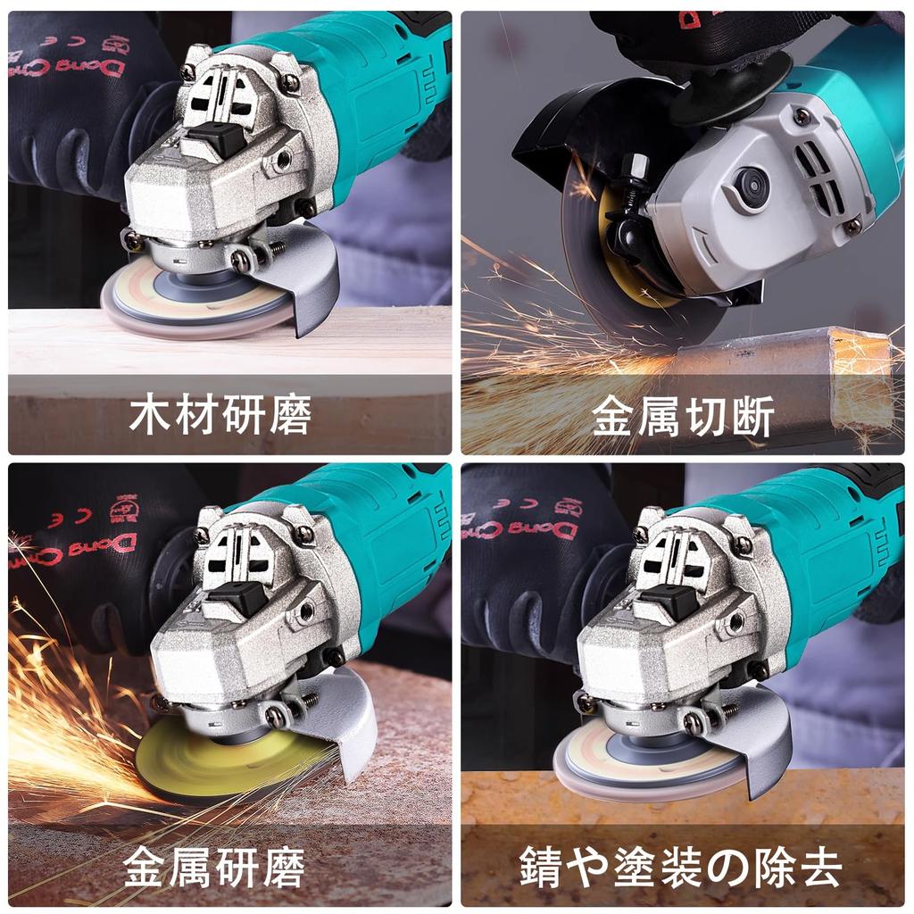 Makita 18V Cordless 100mm 15mm Inner for Metal Surface Rust and DIY Includes Japanese Instruction Charger Sold Grinder, Disc, Diameter, Brushless,