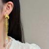 Punk Gothic Fish Bone Pearl Earrings Fishbone Shaped Drop Earrings Exaggerated Eardrop  Women