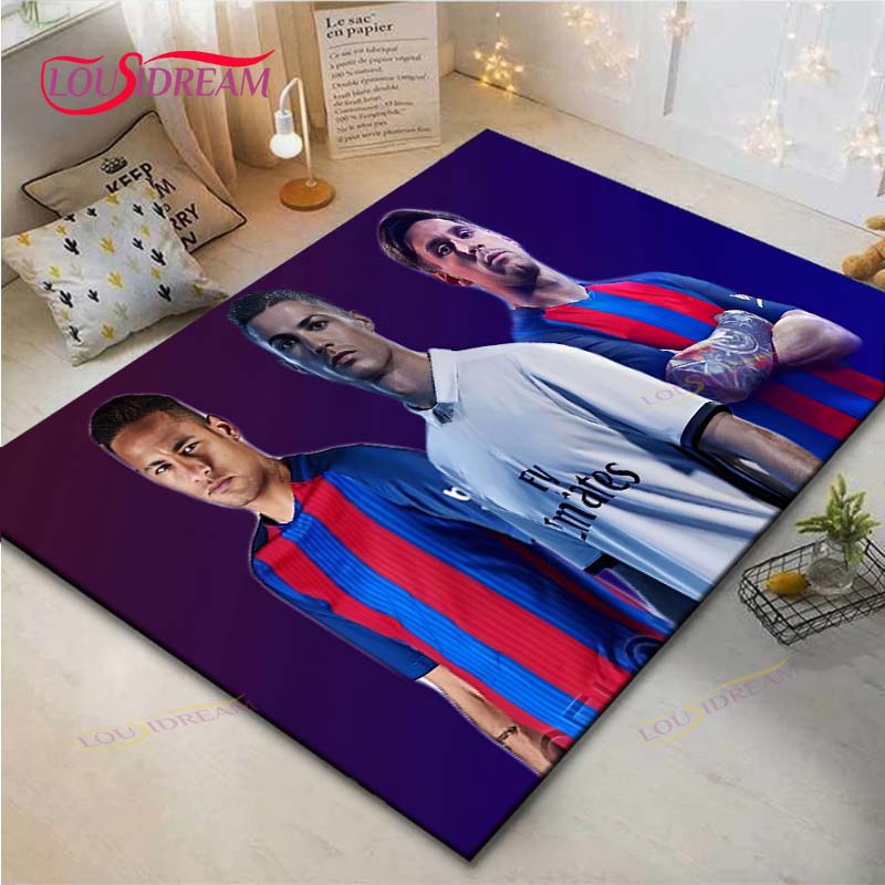 Криштиану Роналду--Месси-Неймар Ковер с принтом Гостиная Противоскользящий ковер Детская спальня Коврики Игровой ковер Большой ковер Декор