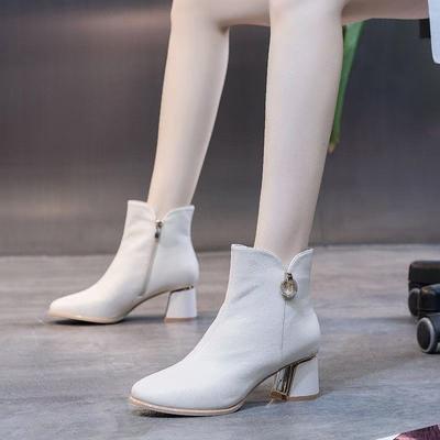 Модные женские короткие туфли для офиса Легкие ботильоны на молнии для женщин Y2k Осень Большой размер Теплая обувь Новинка Ботильоны