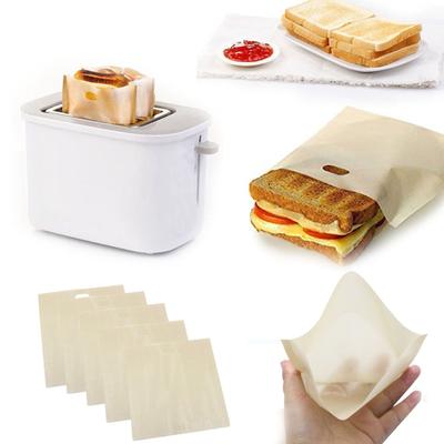 Пакеты для тостеров, 5 шт., многоразовые и термостойкие пакеты для барбекю на гриле, закуски с антипригарным покрытием