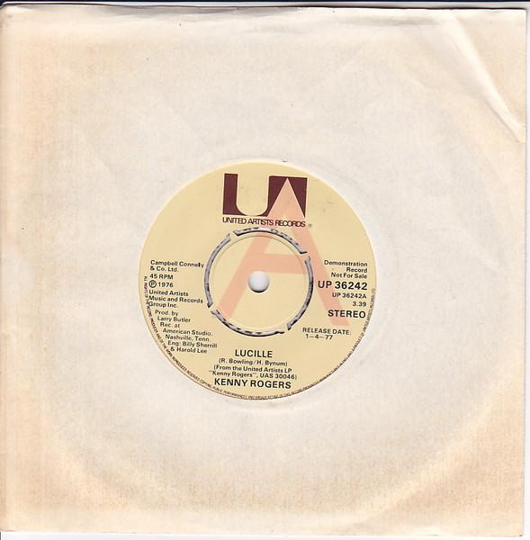 7-дюймовая пластинка КЕННИ РОДЖЕРС - Люсиль UP36242PROMO United Artists 1976 Великобритания Кантри Б/У
