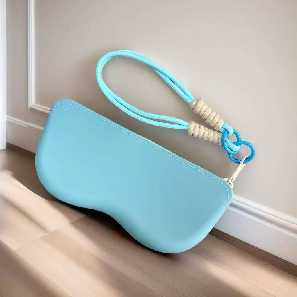 Color-blocked glasses case,sunglasses cover, eyeglass storage bag, convenient silicone sunglasses zipper cover for on-the-go use