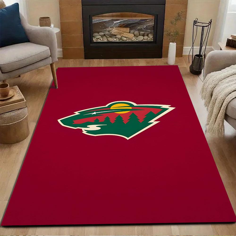 Wild Nature Bear Silhouette Design Patterned carpet, non slip mat suitable for living room and bedroom sofas