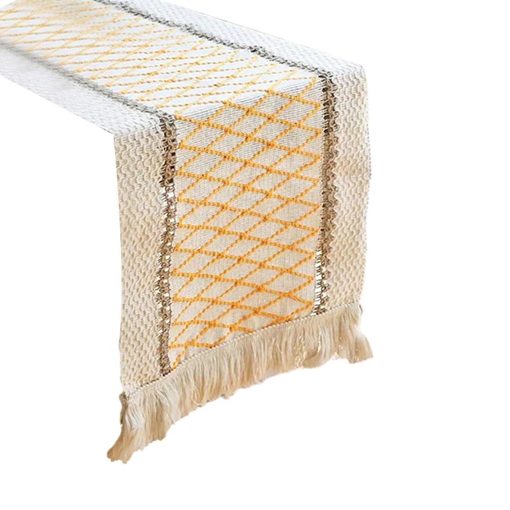 Дорожка на стол Дорожки на стол Хлопок Лен Сращивание С кисточками Декор стола Ткань Стильная скатерть для свадебной вечеринки