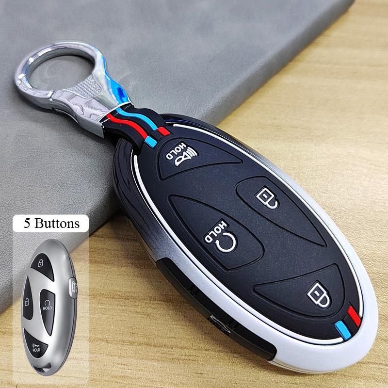 Zinc Alloy + Silicone Car Key Case Fob Cover For Hyundai Kona Ev Grandeur GN7 IONIQ 6 2023 2024 2025 5 7 Buttons Remote Key