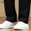 FAPAI Men's Straight-Leg Brushed Wool-Blend Casual Trousers