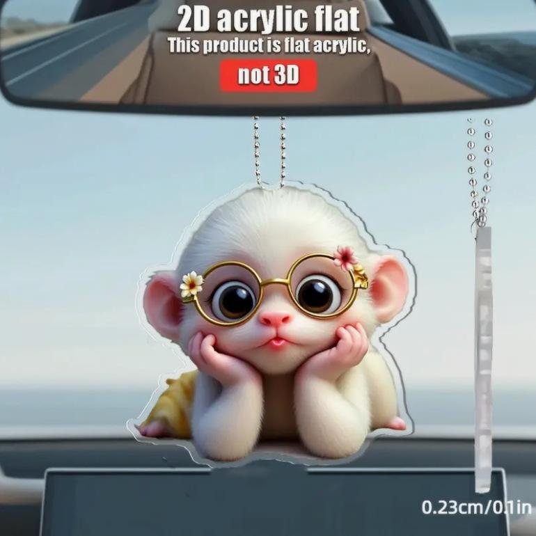2D Акриловая Подвеска Подвесное Украшение со Шнурком Легко Подвесить Мультяшная Обезьянка