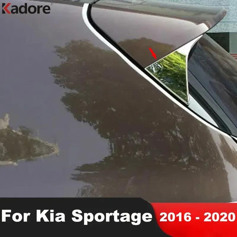 Rear Window Spoiler Cover Trim For KIA Sportage 2016 2017 2018 Chrome Car Side Wing Triangle Frame Trims Accessories