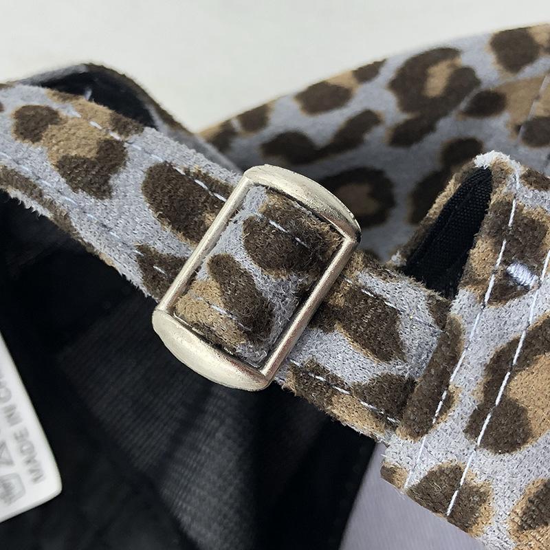 Suede baseball cap women's casual versatile leopard print cap summer outdoor visor fishing sun protection