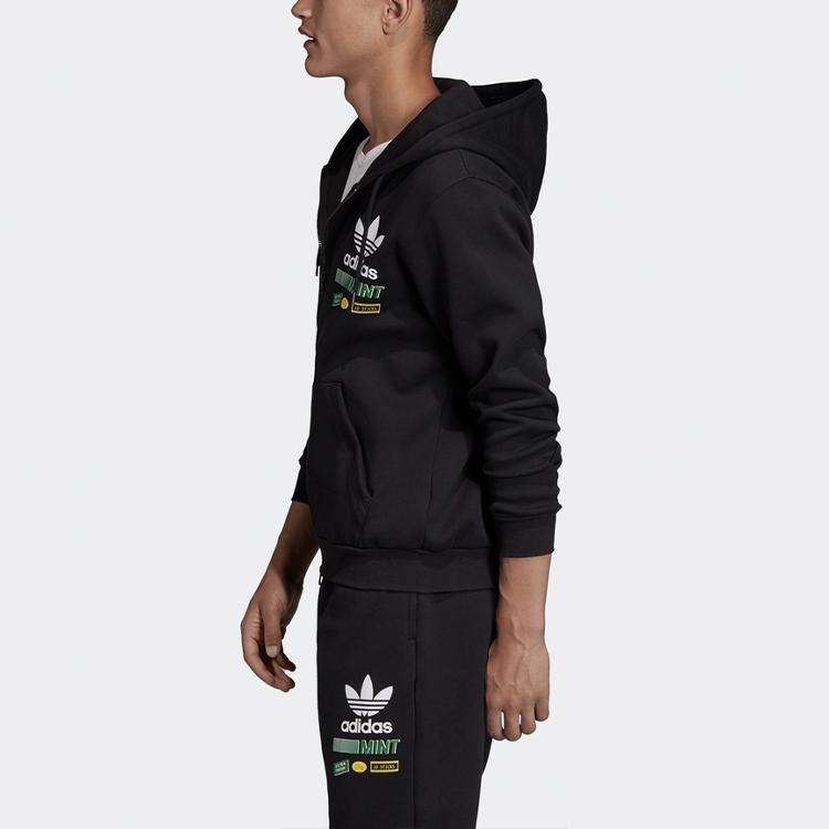 adidas Оригиналы Bodega Fzhood с логотипом и принтом спортивной толстовки с капюшоном, мужская верхняя одежда, черный FP7701