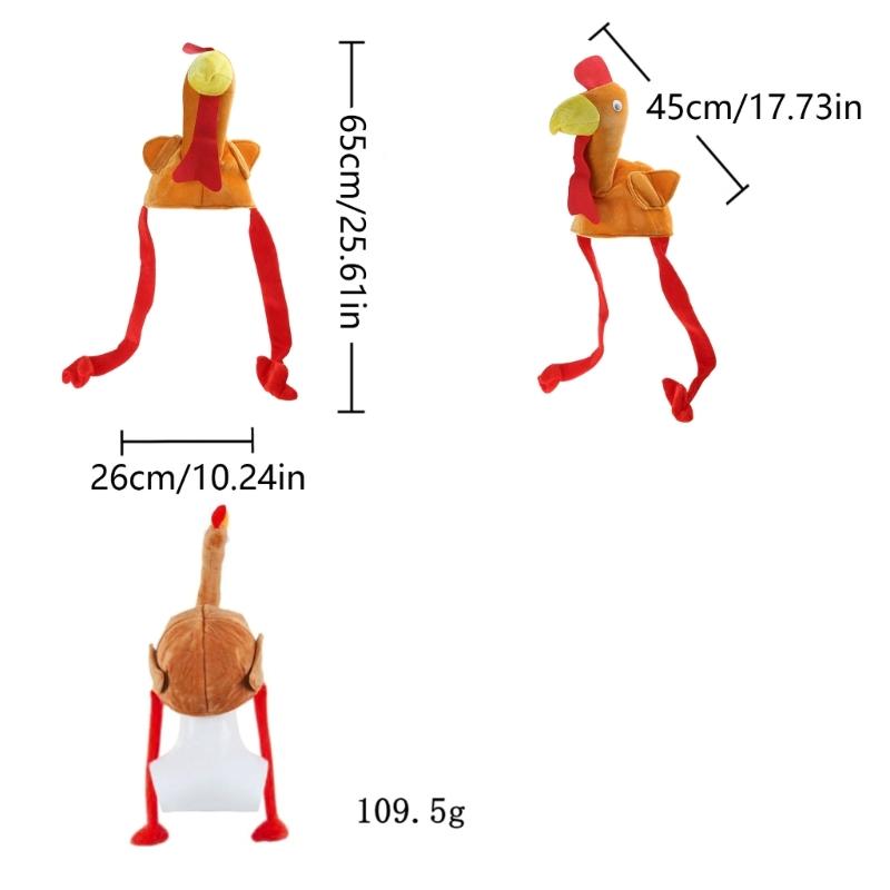 Забавная карнавальная шапка в виде куриной ножки, рождественская шапка в виде индейки, украшение на день благодарения, карнавальная шапка, праздничные забавные шапки для вечеринок X3UC