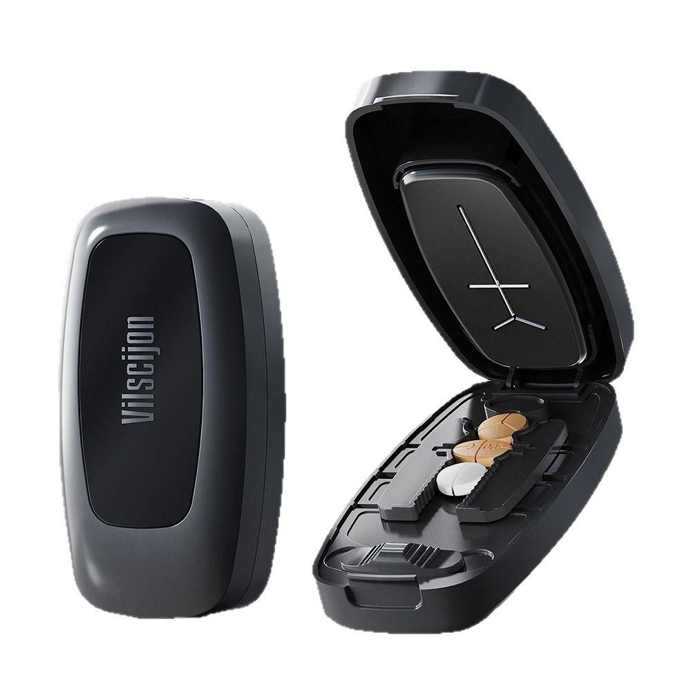 Drug Tablet Pill Divider Storage Box Dustproof Crusher Divider  for Small or Large Pills