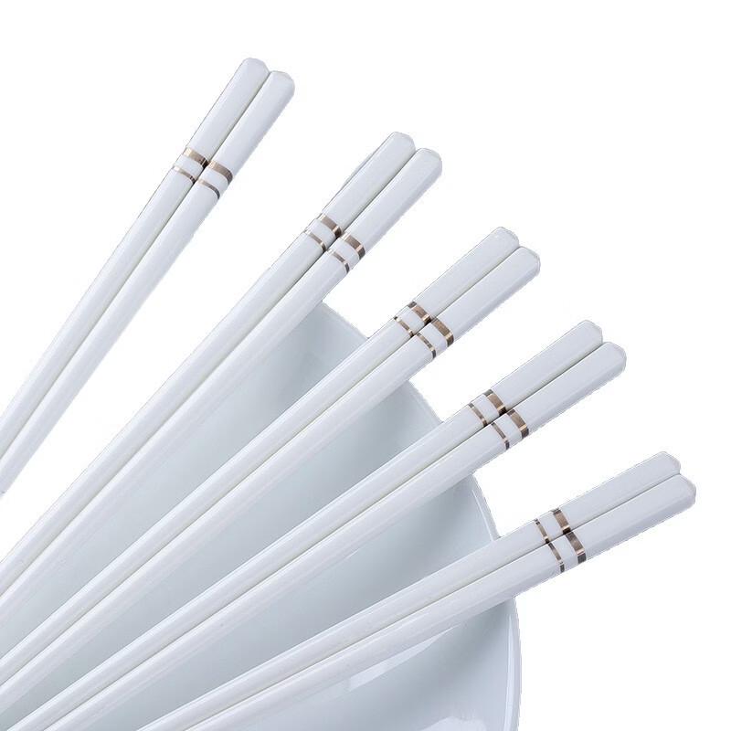 Gold Inlaid Jade Ceramic Chopsticks Set