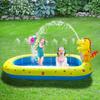 Inflatable Dinosaur Shark Splash Pad Outdoor Pool for Kids, Dolphin Sprinkler Play Mat Inflatable Pool for Toddlers