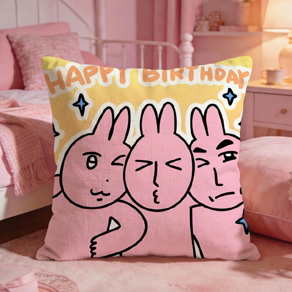 My Ffriends Rabbit Cute Cushion Cover Premium Comfort Reversible Pillow Cove Two In One Design For Any Room Car Interior