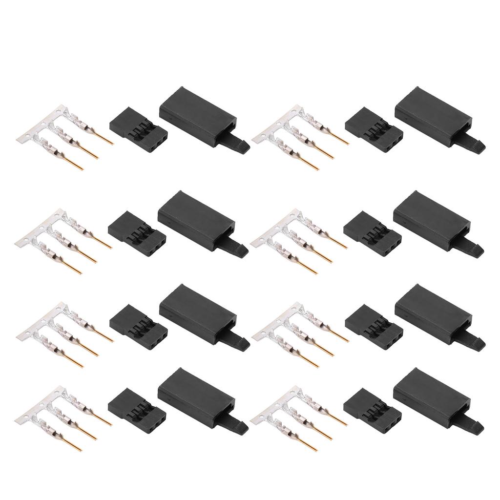 100Set RC Servo Connector Kit 3 Pin Housing JST Connector Header 11.041 with Hook For Model Airplane