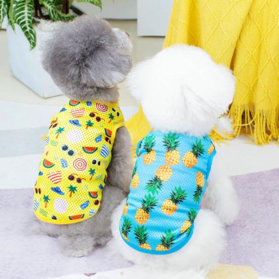 Washable Dog Blouse Sleeveless Lovely Pineapple Print Pet Puppy Summer Pullover