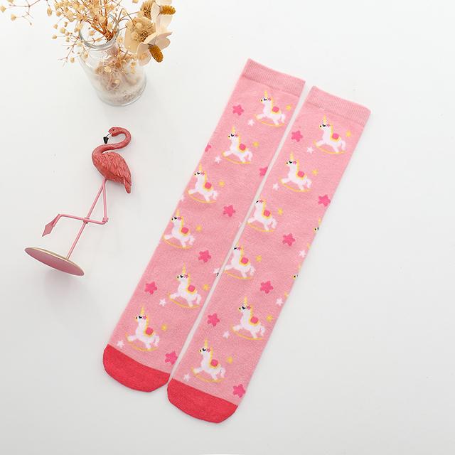 Infant Girls Warmer Ankle Lovely Cartoon Over Knee Socks for Baby Girls Unicorn Knee Long High Toddler Child Colorful Socks