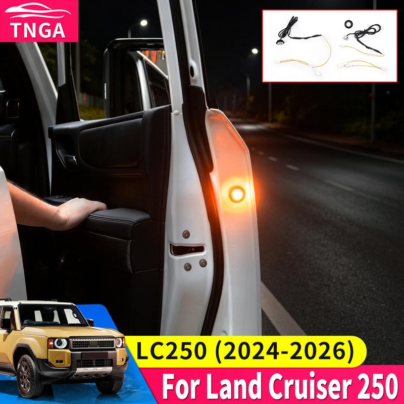 For Toyota Land Cruiser 250 2024 2025 2026 LED Door Open Alert Light Safety Warning Lamp Exterior Styling Accessories