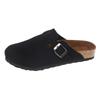 Fashion Women's Suede Mules Slippers Men Clogs Cork Insole Sandals with Arch Support Outdoor Beach Slides Home Shoes
