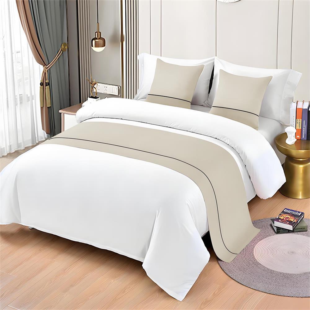 Полотенце на конец кровати в китайском стиле, Полотенце для прикроватной тумбочки, Однотонная дорожка на кровать, Домашний декор