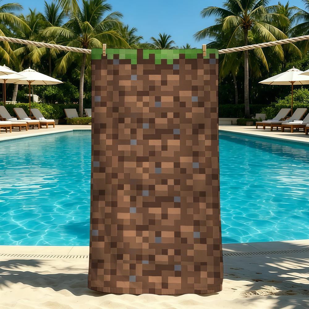 M-MinecraftS-ES Классическое игровое полотенце для кемпинга на открытом воздухе Пляжное полотенце Супервпитывающее Быстросохнущее Летнее полотенце