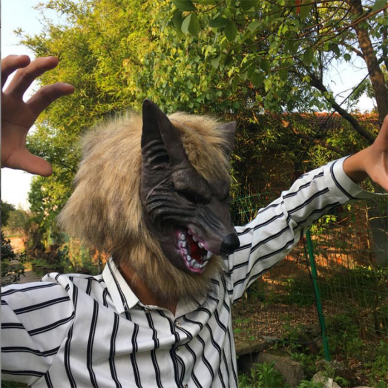Creepy Wolf Costume Halloween Cosplay Wolf Mask Werewolf Claws Set Gloves Terror Devil Fancy Headdress Prank Props Wolf Headgear