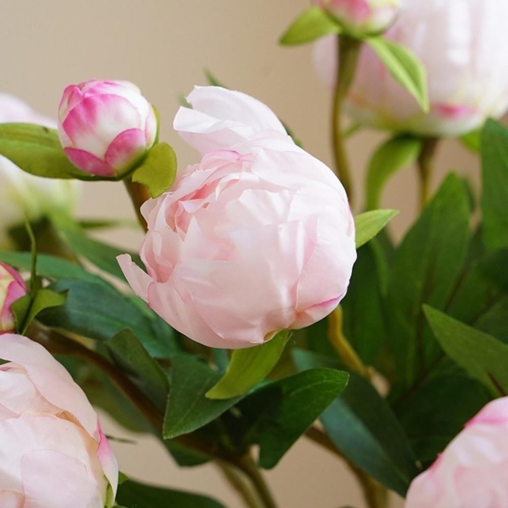 2 Head Artificial Peony Flowers European-Style Fake Peony Bouquet for Home Wedding Decor