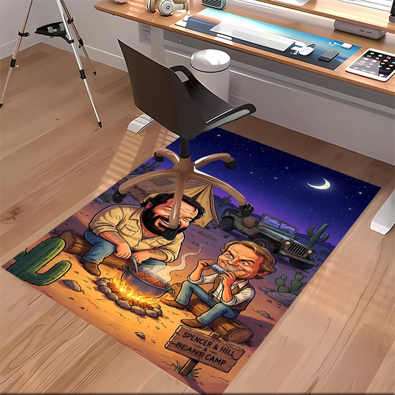 Terence Hill and Bud Spencer Printed Absorbent Washable Carpet, Non-Slip Bathroom Mats, Kitchen Rugs, Yoga Mat,Living Room Entrance, Camping Picnic Ru