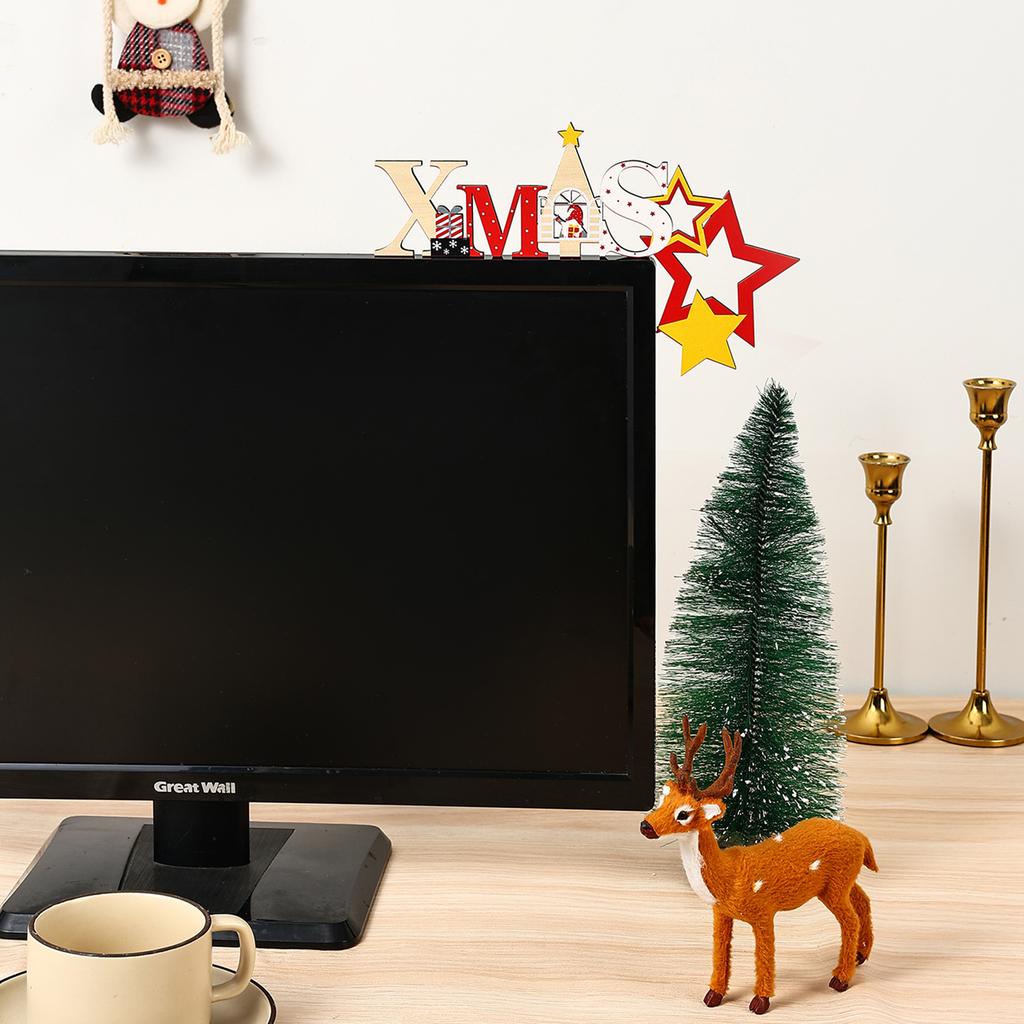 Рождественское деревянное угловое украшение дверной рамы, подвесная деревянная аппликация для угла двери дома, праздничные рождественские подарки, настенные таблички