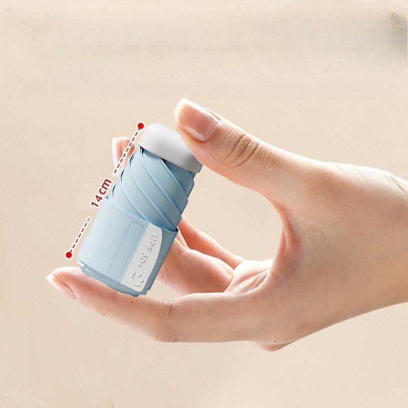 Новый Мини Зонт от Солнца, Скидка 30%, Защита от УФ-лучей, Портативный, Двойного назначения для Солнца и Дождя