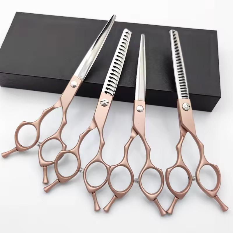 Professional Pet Grooming Scissors Set Dogs Cats Straight Thinning Curved Blades With Carry Case