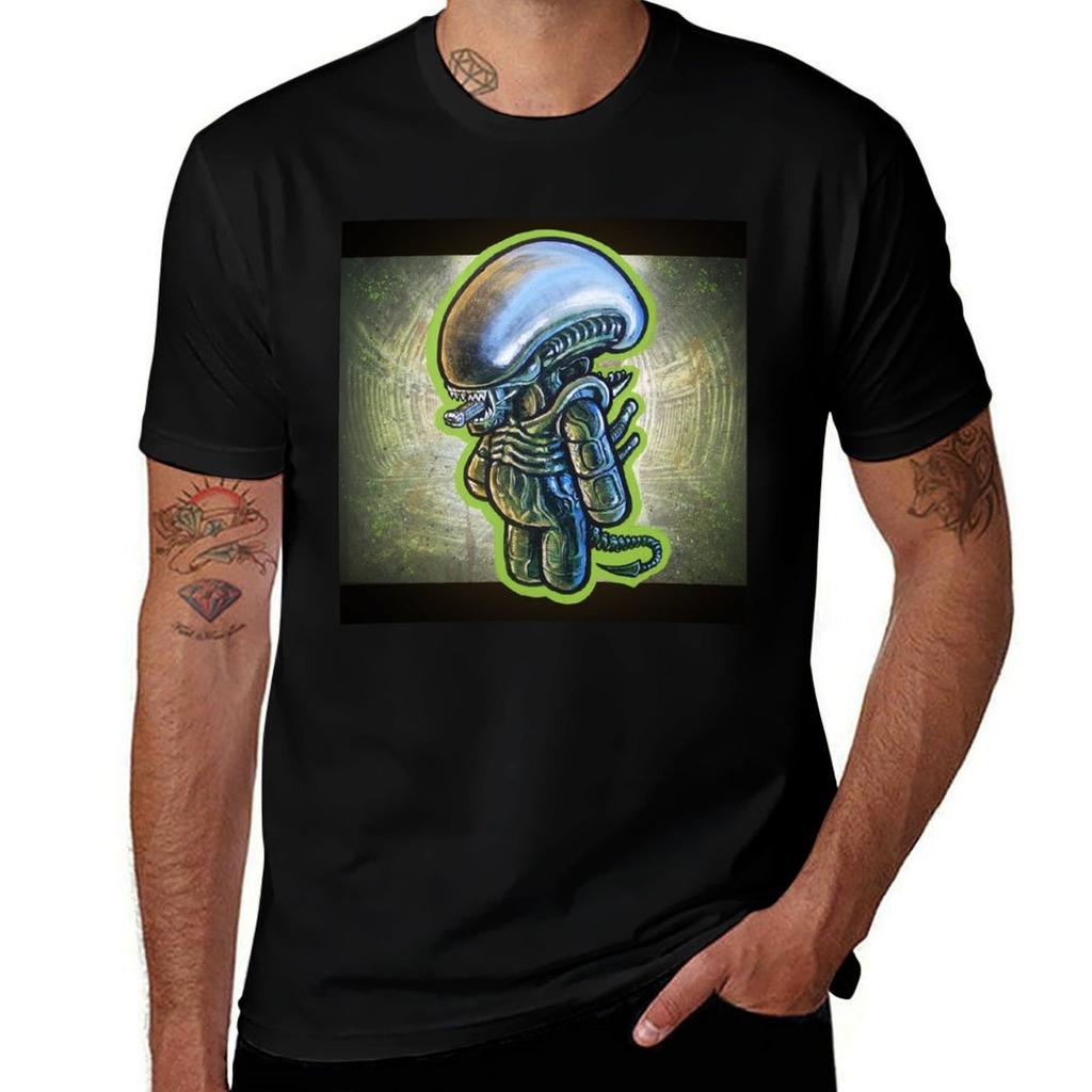 ALIEN XENOMORPH POOTERBELLY TShirt Basic Simple Casual Short Sleeve Tee