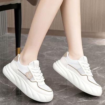 Сетчатая обувь для весны и лета, дышащая женская обувь на толстой подошве, дышащая и увеличивающая рост повседневная женская обувь, а также сетчатая обувь