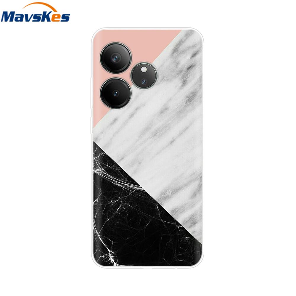 For Realme GT 6T Case Soft TPU Clear Painted Back Cover For Realme GT 6 Case GT6 6T Transparent Bumper RealmeGT6 Cute Protector