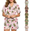 Women's Fashion Home Pajama Set Home Clothes Short Sleeve Pajamas Shorts Two-piece Set