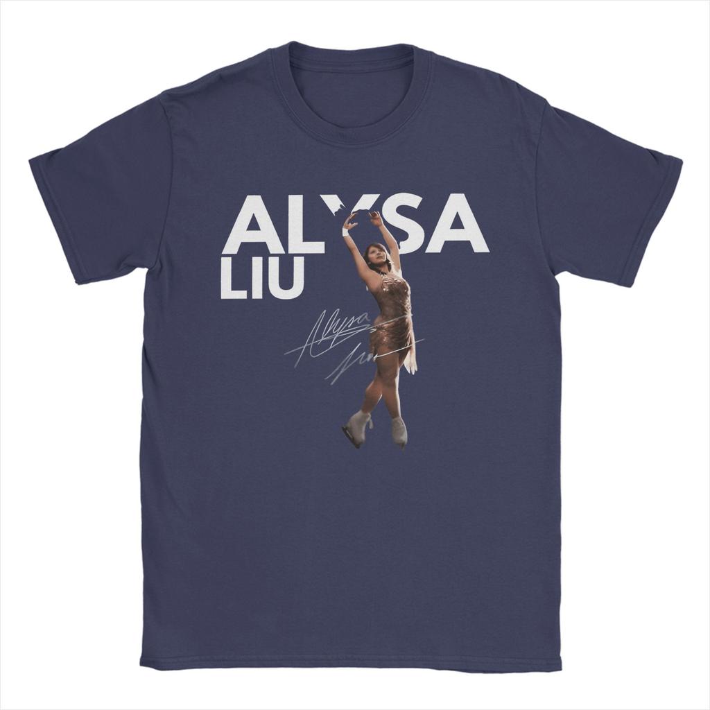 Винтажные футболки Alysa Liu USA Skating для унисекс с круглым вырезом, хлопковые футболки с коротким рукавом, идея для подарка, одежда