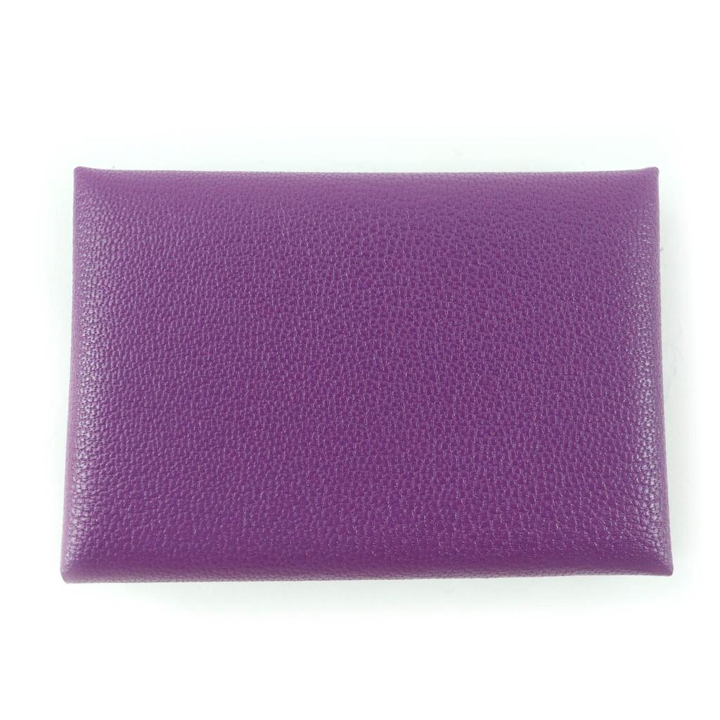 Pristine HERMES Coin case Calvi duo Serie Metal Shave Women Used