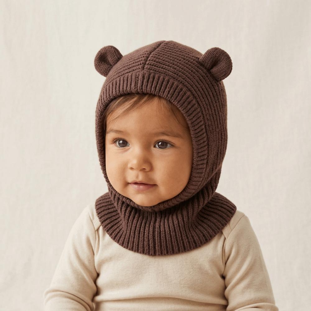 Keep Warm Kids Scarf Hat Hood Children Windproof Cap Cute Knitted Balaclava Hat Hiking