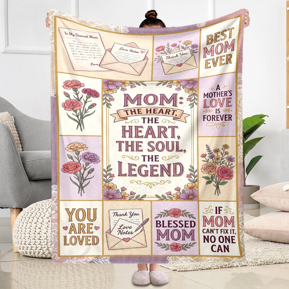 Mother's Day Greeting Blanket Suitable for sofas,travel, living rooms also a good gift for friends and family Suitable for all seasons.
