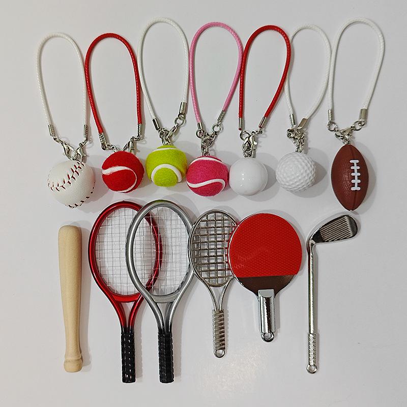 Sports Keychain with Pendant Rope - Tennis, Baseball, Football