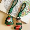 Green Strap Christmas Keychain Charm Cute Pendant Elk Key Ring Santa Claus Keychain  Luggage Tag