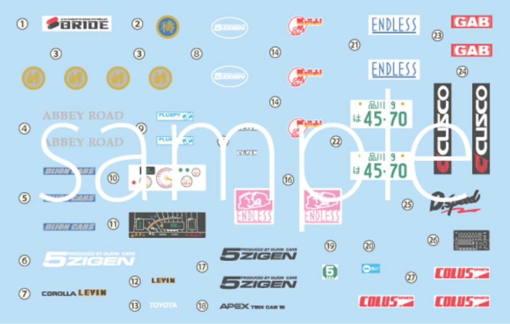 Серия Touge Toyota Hachiroku Krevin AE86 карбоновый капот пластиковая модель 1/24 №1 EX-1 (с наклейкой)