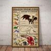 Vintage Types of Dragon Poster Dragon of The World Dragon Wings Knowledge Wall Art Picture Canvas Painting Room Home Decor Gifts