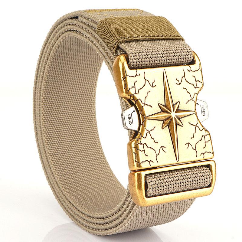 Новый мужской ремень для поездок на работу с автоматической пряжкой из нейлона, универсальный двухслойный толстый ремень для отдыха на природе